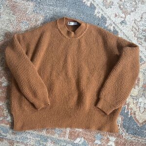 Zara Women’s Tan Crewneck Sweater